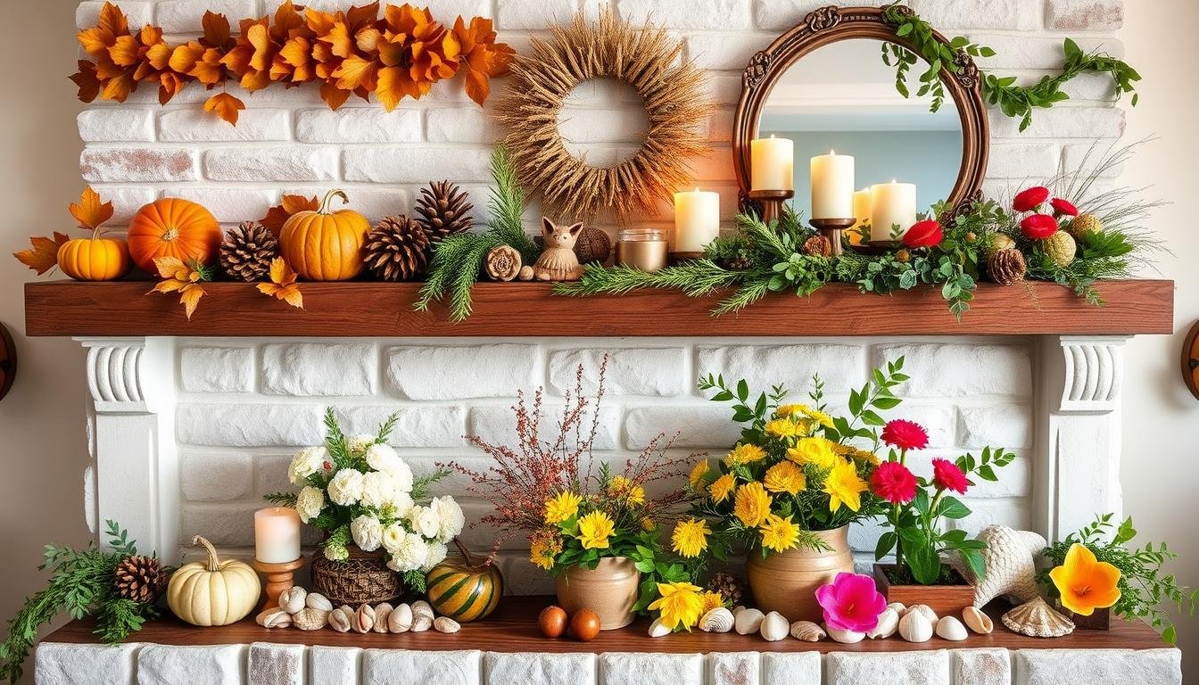 Seasonal mantel decor