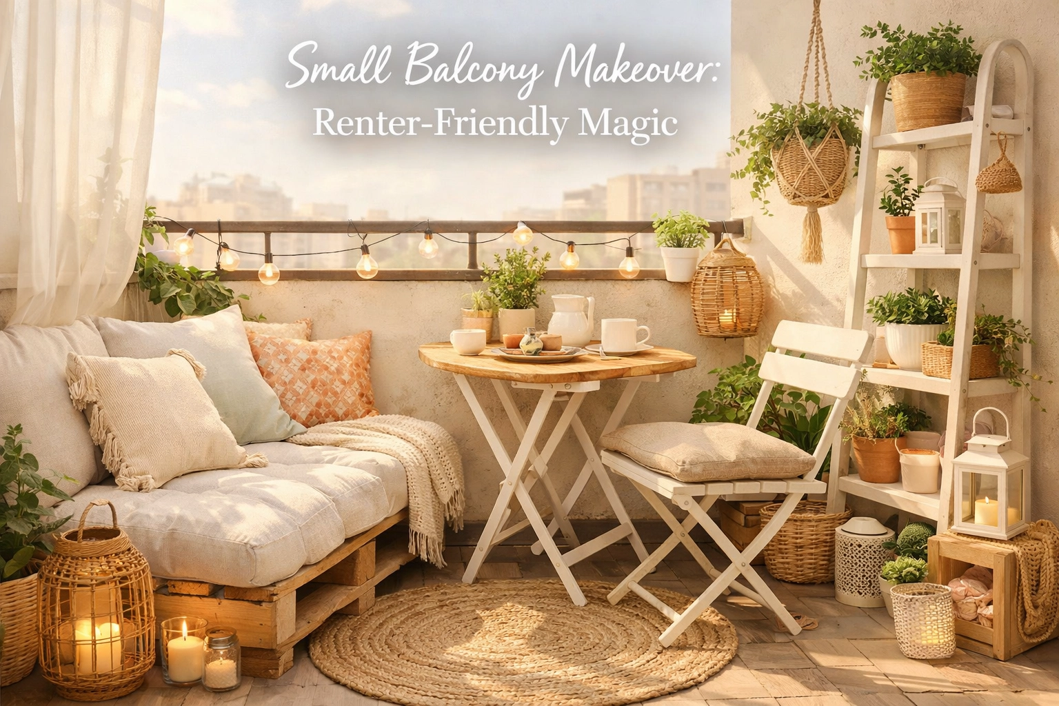 Small Balcony Makeover: Renter-Friendly Magic